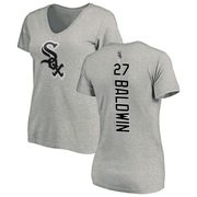 Women's Chicago White Sox Brooks Baldwin ＃27 Backer Slim Fit T-Shirt Ash