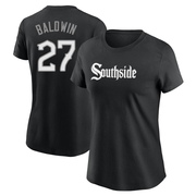 Women's Chicago White Sox Brooks Baldwin ＃27 City Connect Name & Number T-Shirt - Black