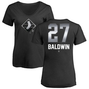 Women's Chicago White Sox Brooks Baldwin ＃27 Midnight Mascot V-Neck T-Shirt - Black