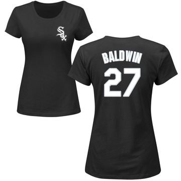 Women's Chicago White Sox Brooks Baldwin ＃27 Roster Name & Number T-Shirt - Black