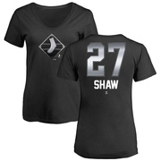 Women's Chicago White Sox Bryan Shaw ＃27 Midnight Mascot V-Neck T-Shirt - Black