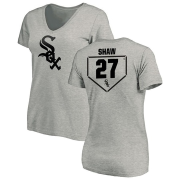 Women's Chicago White Sox Bryan Shaw ＃27 RBI Slim Fit V-Neck T-Shirt Heathered - Gray