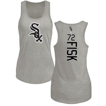 Women's Chicago White Sox Carlton Fisk ＃72 Backer Tank Top Ash