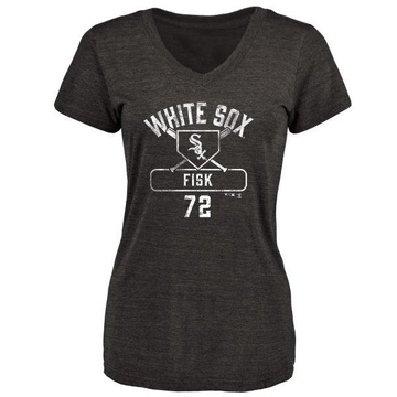 Women's Chicago White Sox Carlton Fisk ＃72 Base Runner T-Shirt - Black