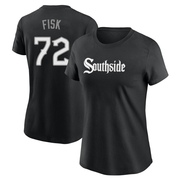 Women's Chicago White Sox Carlton Fisk ＃72 City Connect Name & Number T-Shirt - Black