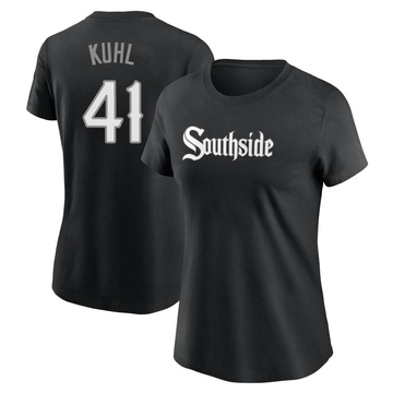 Women's Chicago White Sox Chad Kuhl ＃41 City Connect Name & Number T-Shirt - Black