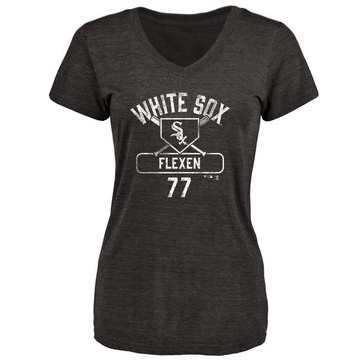 Women's Chicago White Sox Chris Flexen ＃77 Base Runner T-Shirt - Black