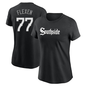 Women's Chicago White Sox Chris Flexen ＃77 City Connect Name & Number T-Shirt - Black