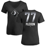 Women's Chicago White Sox Chris Flexen ＃77 Midnight Mascot V-Neck T-Shirt - Black