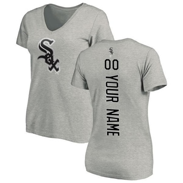 Women's Chicago White Sox Custom ＃00 Backer Slim Fit T-Shirt Ash