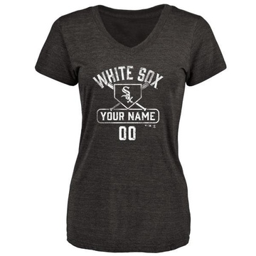 Women's Chicago White Sox Custom ＃00 Base Runner T-Shirt - Black