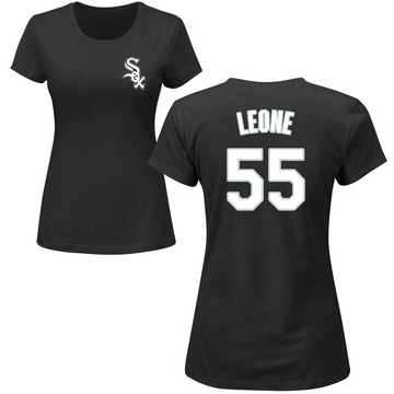 Women's Chicago White Sox Dominic Leone ＃55 Roster Name & Number T-Shirt - Black