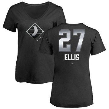 Women's Chicago White Sox Duke Ellis ＃27 Midnight Mascot V-Neck T-Shirt - Black