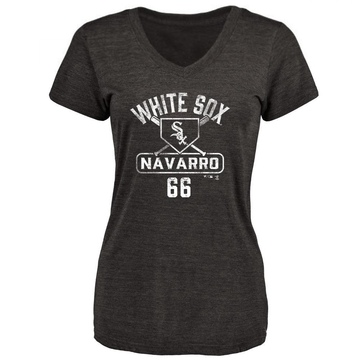 Women's Chicago White Sox Edgar Navarro ＃66 Base Runner T-Shirt - Black