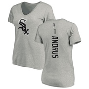 Women's Chicago White Sox Elvis Andrus ＃1 Backer Slim Fit T-Shirt Ash