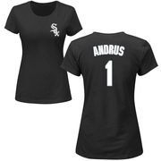 Women's Chicago White Sox Elvis Andrus ＃1 Roster Name & Number T-Shirt - Black