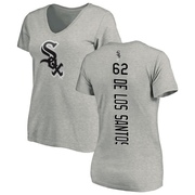 Women's Chicago White Sox Enyel De Los Santos ＃62 Backer Slim Fit T-Shirt Ash