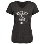 Women's Chicago White Sox Frank Thomas ＃35 Base Runner T-Shirt - Black