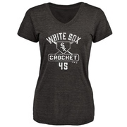 Women's Chicago White Sox Garrett Crochet ＃45 Base Runner T-Shirt - Black