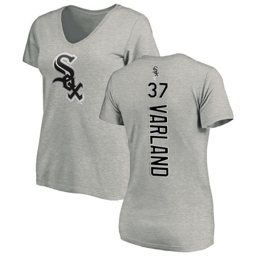 Women's Chicago White Sox Gus Varland ＃37 Backer Slim Fit T-Shirt Ash