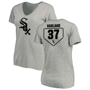 Women's Chicago White Sox Gus Varland ＃37 RBI Slim Fit V-Neck T-Shirt Heathered - Gray