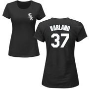 Women's Chicago White Sox Gus Varland ＃37 Roster Name & Number T-Shirt - Black