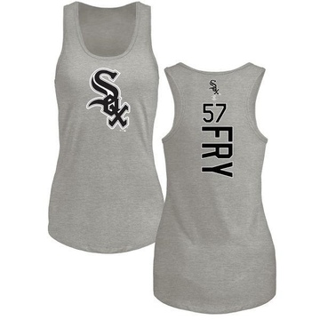 Women's Chicago White Sox Jace Fry ＃57 Backer Tank Top Ash