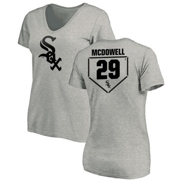 Women's Chicago White Sox Jack Mcdowell ＃29 RBI Slim Fit V-Neck T-Shirt Heathered - Gray