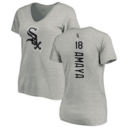 Women's Chicago White Sox Jacob Amaya ＃18 Backer Slim Fit T-Shirt Ash