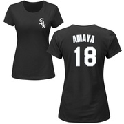 Women's Chicago White Sox Jacob Amaya ＃18 Roster Name & Number T-Shirt - Black