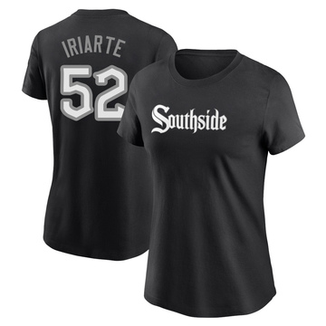 Women's Chicago White Sox Jairo Iriarte ＃52 City Connect Name & Number T-Shirt - Black