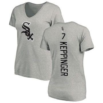 Women's Chicago White Sox Jeff Keppinger ＃7 Backer Slim Fit T-Shirt Ash