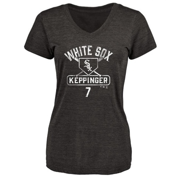 Women's Chicago White Sox Jeff Keppinger ＃7 Base Runner T-Shirt - Black