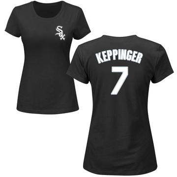 Women's Chicago White Sox Jeff Keppinger ＃7 Roster Name & Number T-Shirt - Black