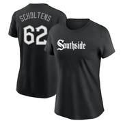 Women's Chicago White Sox Jesse Scholtens ＃62 City Connect Name & Number T-Shirt - Black