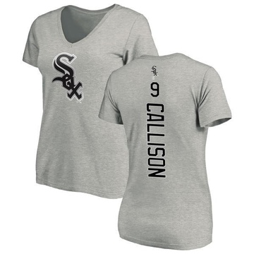 Women's Chicago White Sox Johnny Callison ＃9 Backer Slim Fit T-Shirt Ash