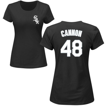 Women's Chicago White Sox Jonathan Cannon ＃48 Roster Name & Number T-Shirt - Black