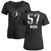 Women's Chicago White Sox Ky Bush ＃57 Midnight Mascot V-Neck T-Shirt - Black