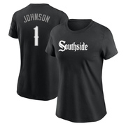 Women's Chicago White Sox Lance Johnson ＃1 City Connect Name & Number T-Shirt - Black