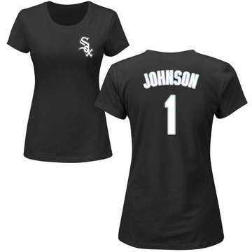 Women's Chicago White Sox Lance Johnson ＃1 Roster Name & Number T-Shirt - Black