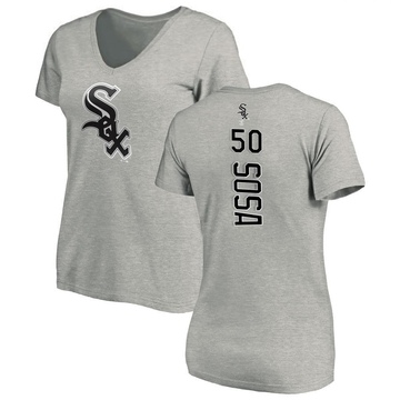 Women's Chicago White Sox Lenyn Sosa ＃50 Backer Slim Fit T-Shirt Ash