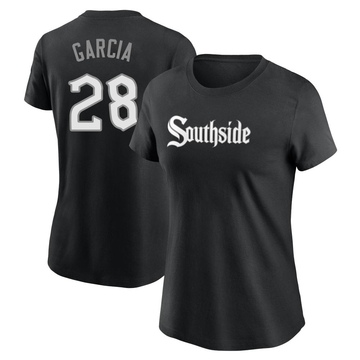 Women's Chicago White Sox Leury Garcia ＃28 City Connect Name & Number T-Shirt - Black