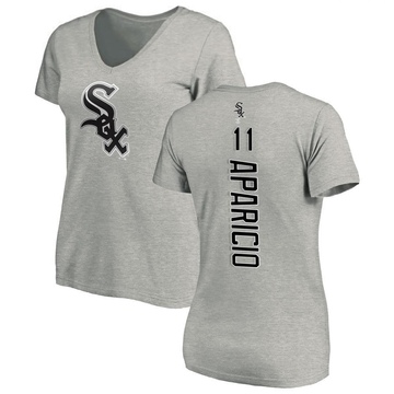 Women's Chicago White Sox Luis Aparicio ＃11 Backer Slim Fit T-Shirt Ash