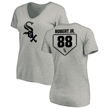 Women's Chicago White Sox Luis Robert Jr. ＃88 RBI Slim Fit V-Neck T-Shirt Heathered - Gray