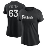 Women's Chicago White Sox Matt Foster ＃63 City Connect Name & Number T-Shirt - Black