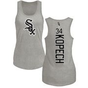 Women's Chicago White Sox Michael Kopech ＃34 Backer Tank Top Ash