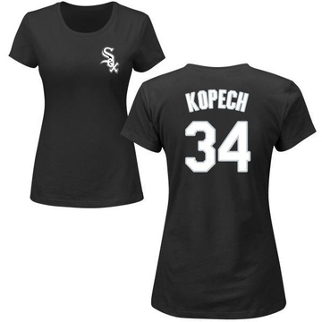 Women's Chicago White Sox Michael Kopech ＃34 Roster Name & Number T-Shirt - Black