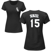 Women's Chicago White Sox Nick Senzel ＃15 Roster Name & Number T-Shirt - Black