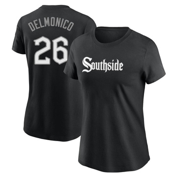 Women's Chicago White Sox Nicky Delmonico ＃26 City Connect Name & Number T-Shirt - Black