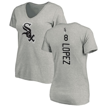 Women's Chicago White Sox Nicky Lopez ＃8 Backer Slim Fit T-Shirt Ash